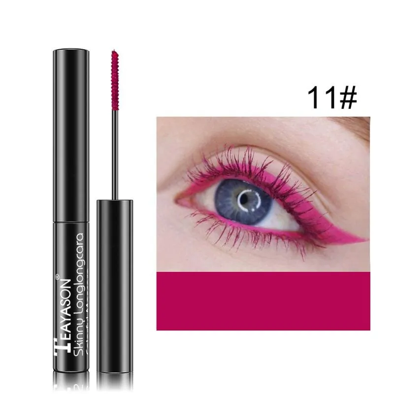 14 Colors Mascara Grape Purple Milk Tea Brown Diamond Mascara Waterproof Quick Dry Curling Thick Eye Makeup Tools TSLM2