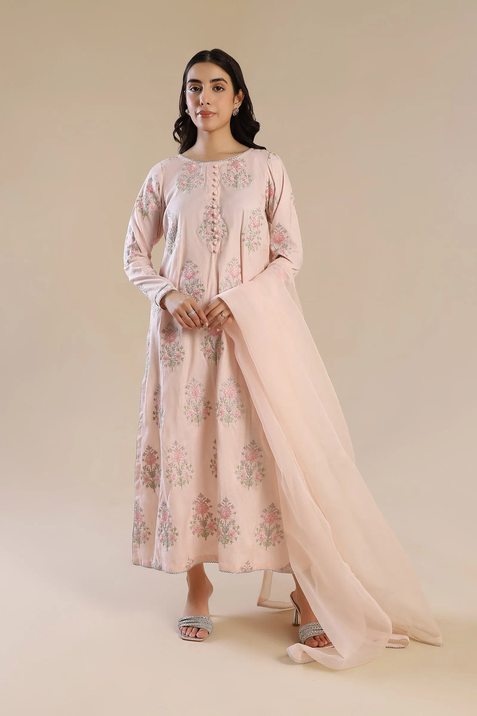 2 Pc Embroidered Raw Silk Suit | MB-F24-609