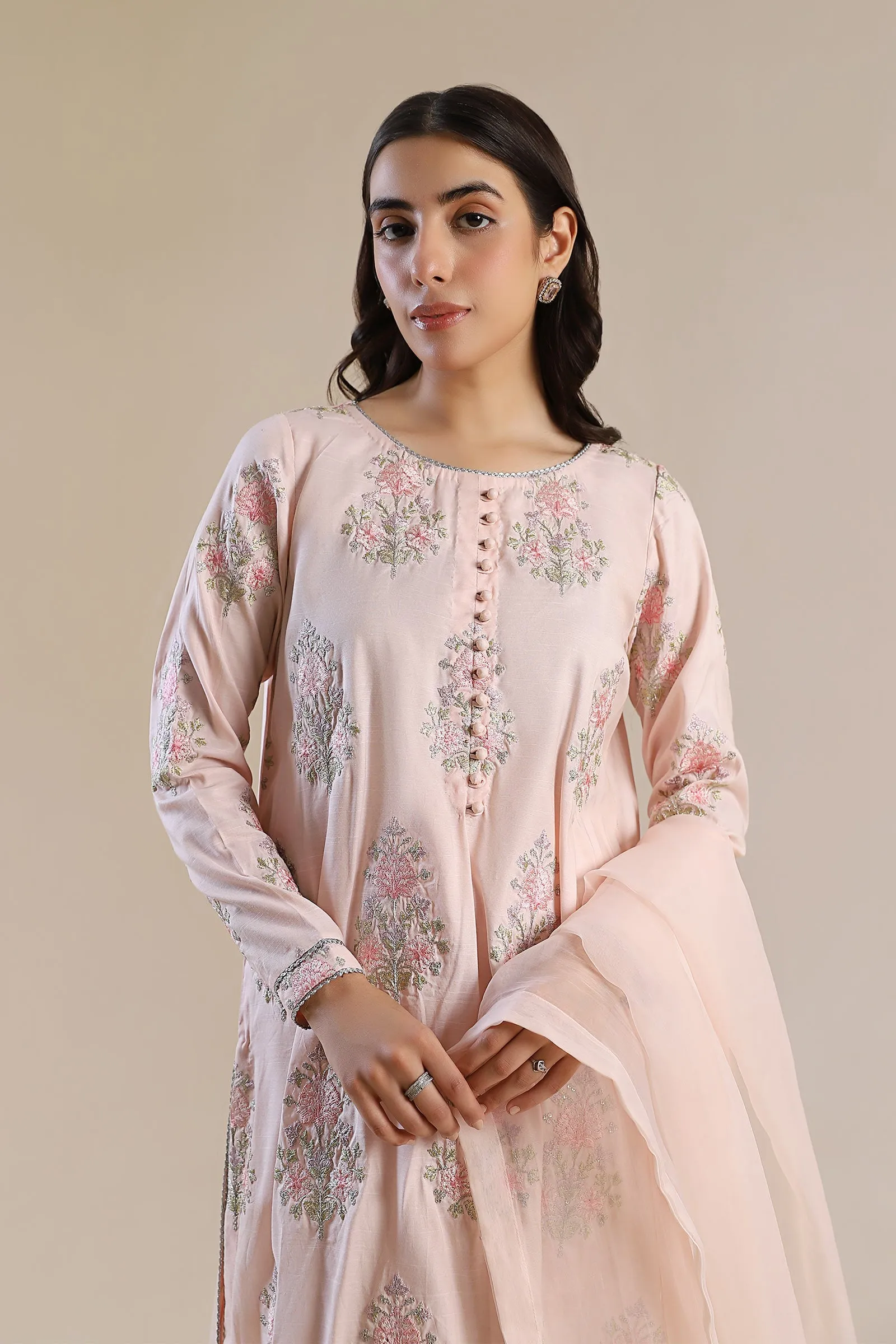 2 Pc Embroidered Raw Silk Suit | MB-F24-609