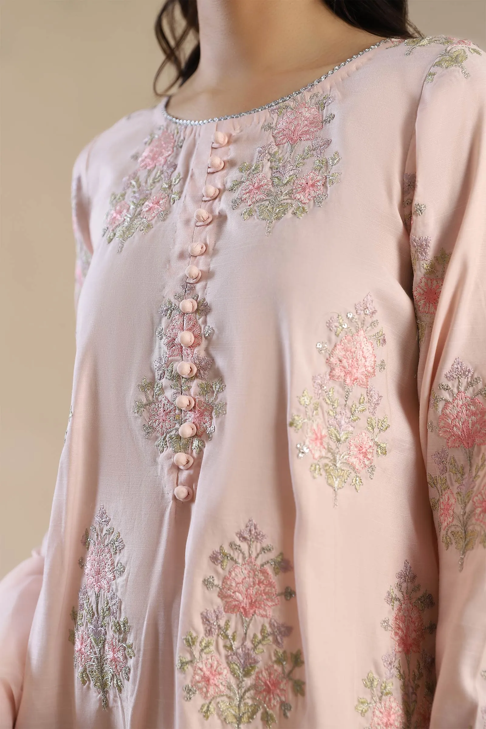 2 Pc Embroidered Raw Silk Suit | MB-F24-609