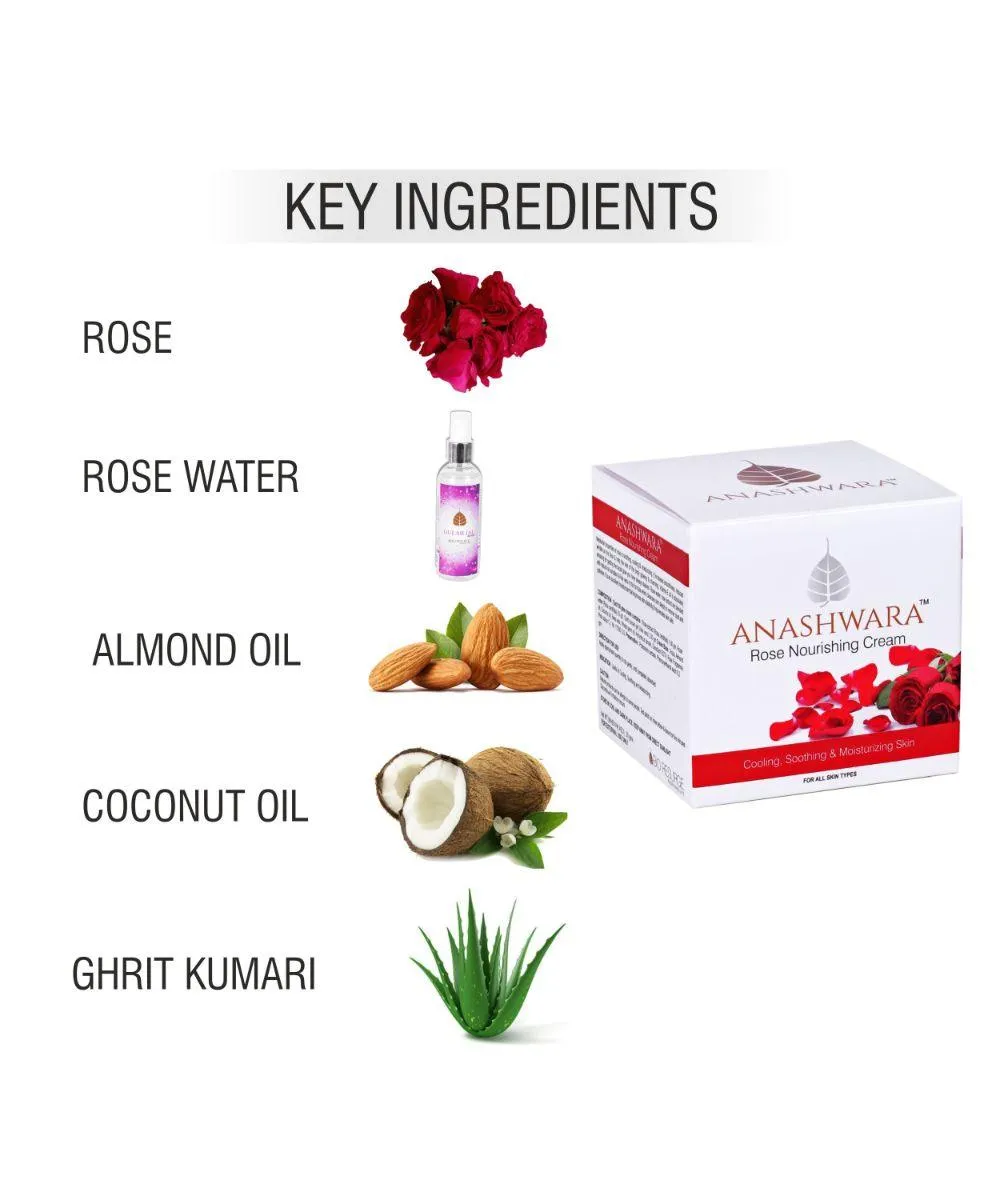 Anashwara Rose Nourishing Cream | Reduce Acne | Remove Pimple Marks | : One piece MRP (Inclusive of all taxes):Rs.455/- Net Weight 50gm