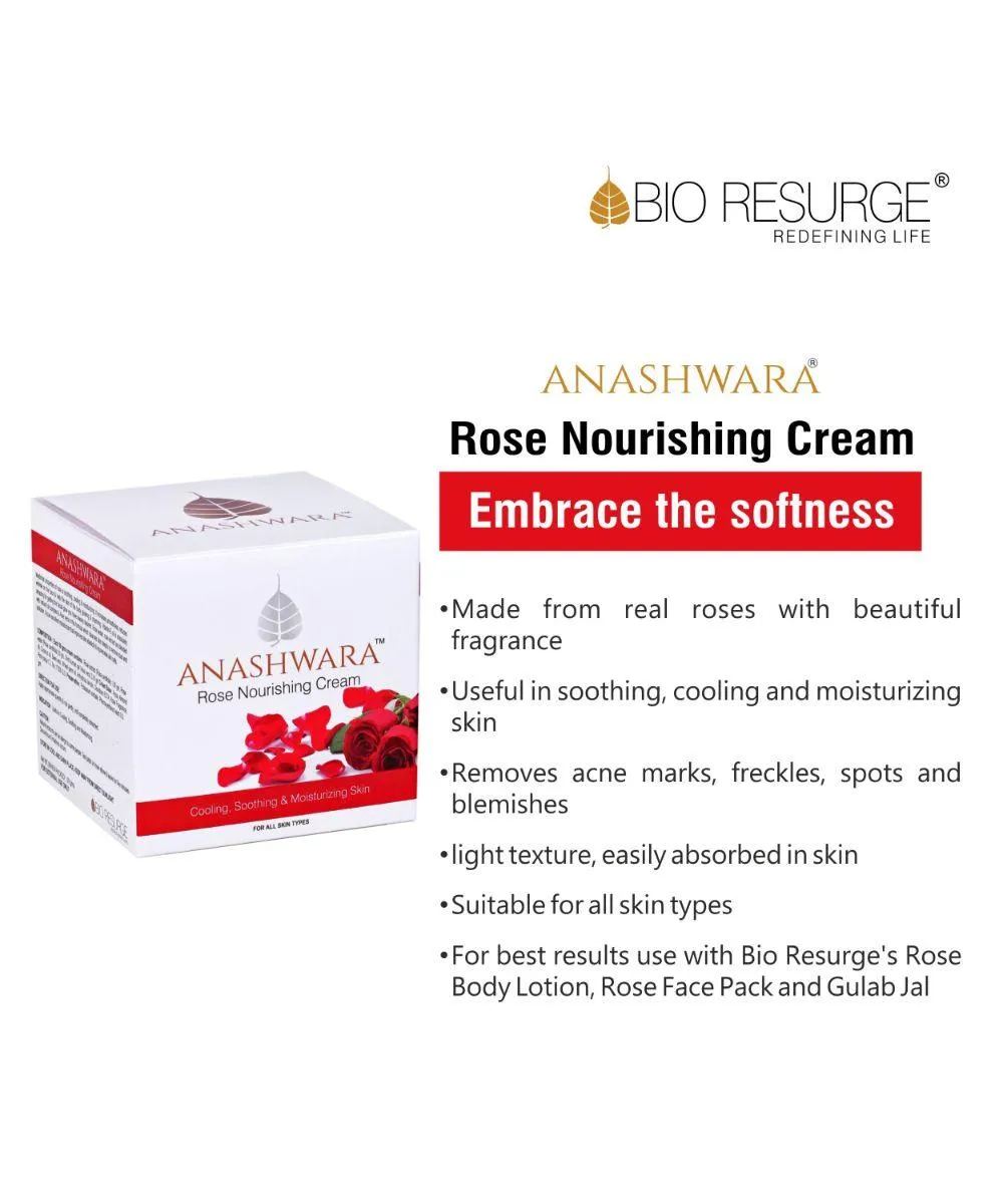 Anashwara Rose Nourishing Cream | Reduce Acne | Remove Pimple Marks | : One piece MRP (Inclusive of all taxes):Rs.455/- Net Weight 50gm