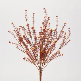 Autumnal Red Orange Faux Seeding Wildflower Bush Spray - 21"