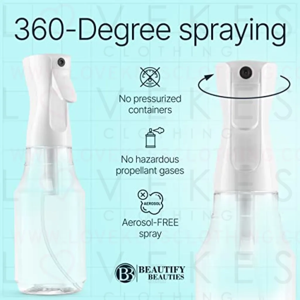 BeautifyBeauties Hair Spray Bottle – Ultra Fine Continuous Water Mister for Hairstyling, Cleaning, Plants, Misting & Skin Care (24 Ounce)