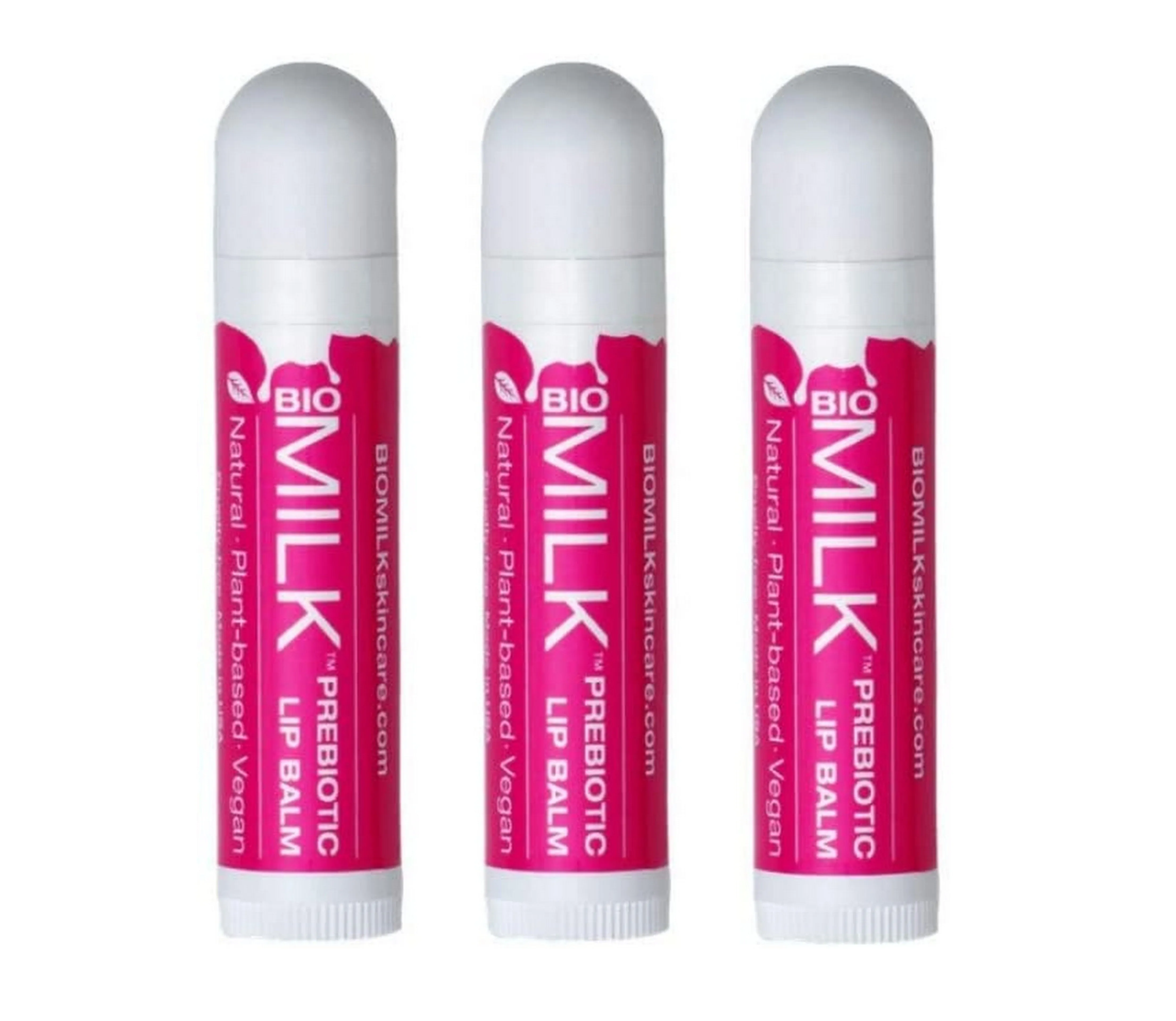 BIOMILK Probiotic Skincare Vegan Prebiotic Lip Balm 3 Pack (3 pcs)