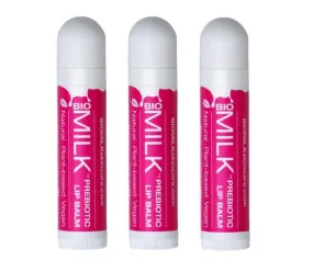 BIOMILK Probiotic Skincare Vegan Prebiotic Lip Balm 3 Pack (3 pcs)