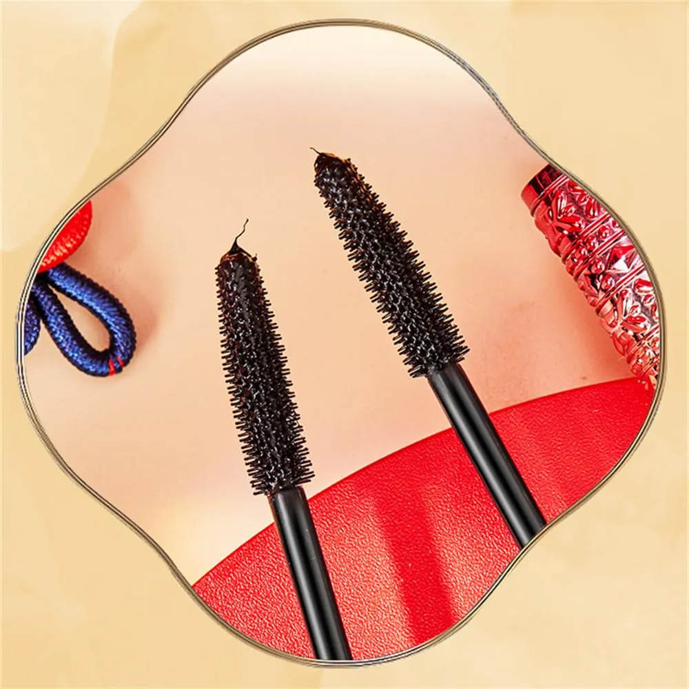 Black Eyelash Mascara Waterproof & Long Lasting, Silk Fiber Lash Mascara Volume and Length Eye Makeup Mascara, Lucky Red Shell Gift(1 Pcs)