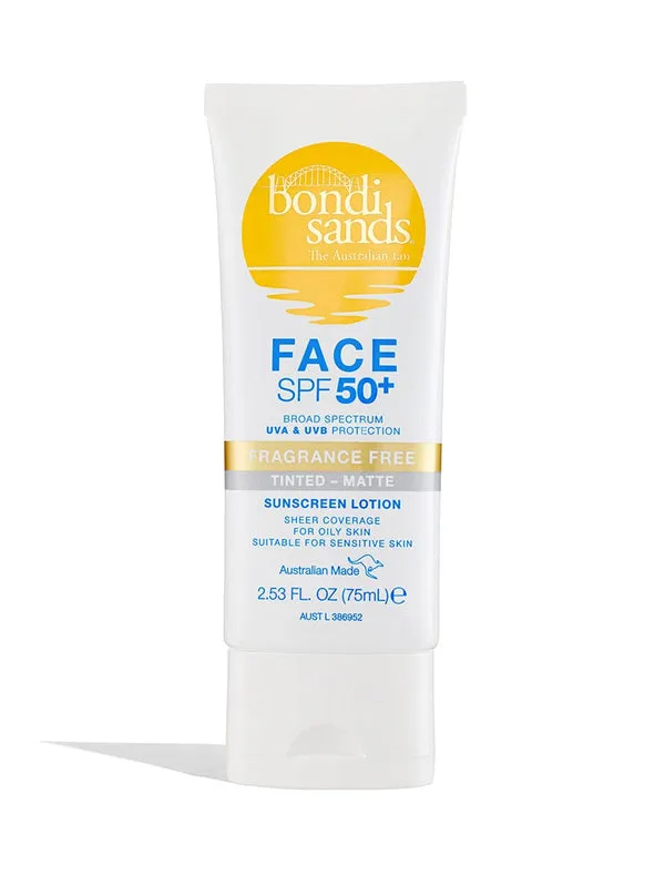 BONDI SANDS SPF 50  FRAGRANCE FREE MATTE TINTED FACE LOTION 75ML