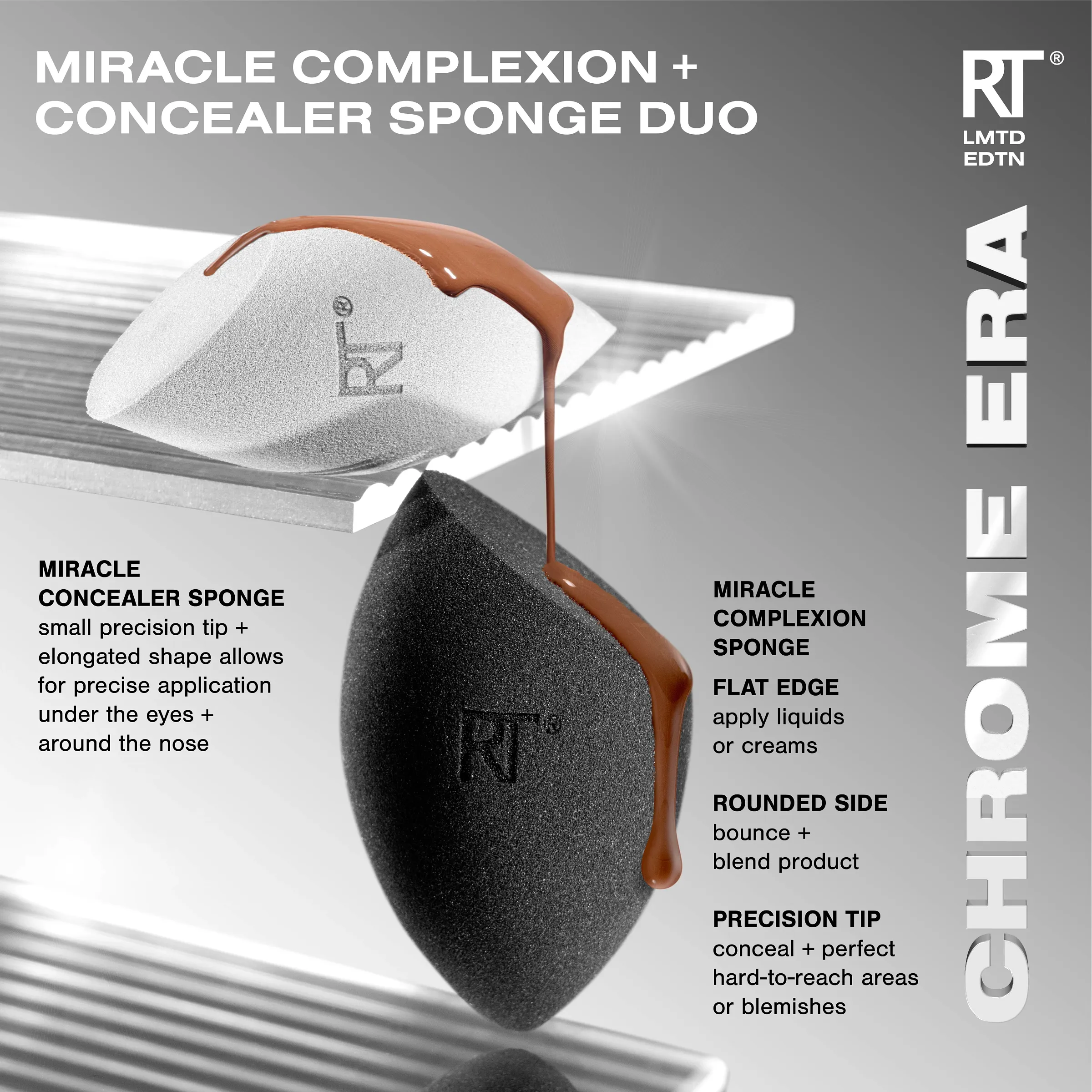 Chrome Era Miracle Complexion   Concealer Sponge Duo