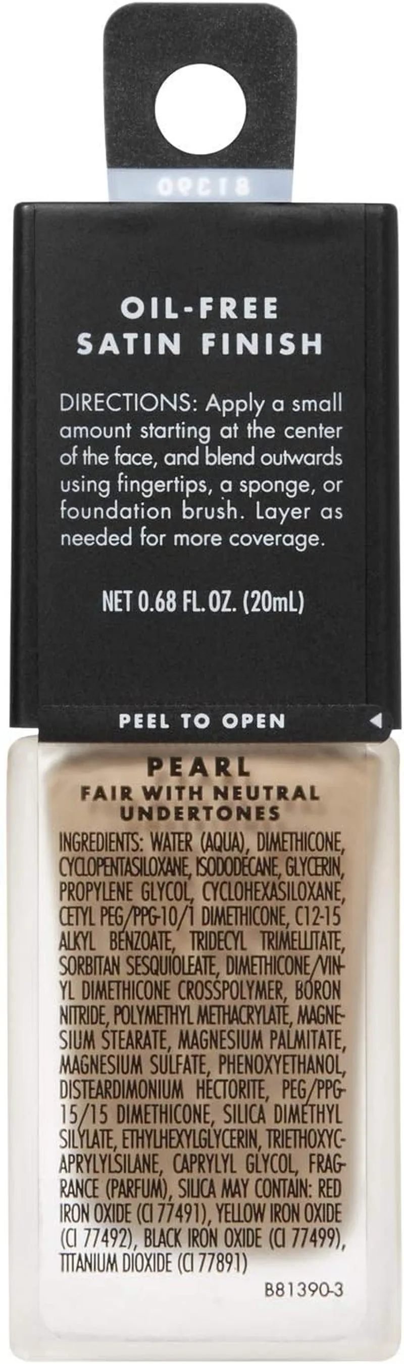 e.l.f. Flawless Finish Foundation, Lightweight & Medium Coverage, Semi-Matte Finish, Pearl, 0.68 Fl Oz (20Ml)