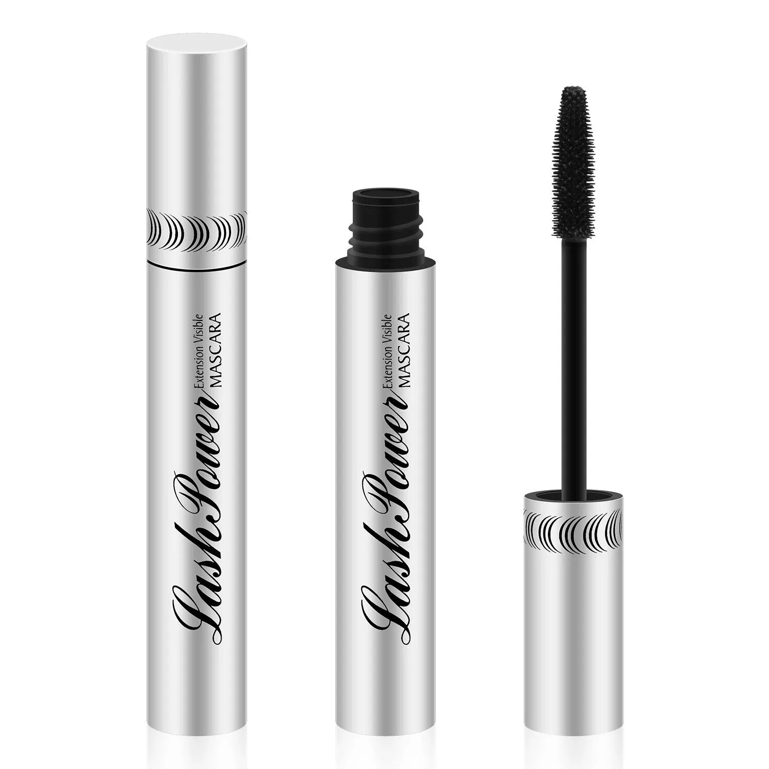 Flytonn- Waterproof Black Mascara Makeup Lengthens Eyelashes Extension Silk Fiber Mascara Non-smudge Anti-sweat Mascara Makeup Cosmetics