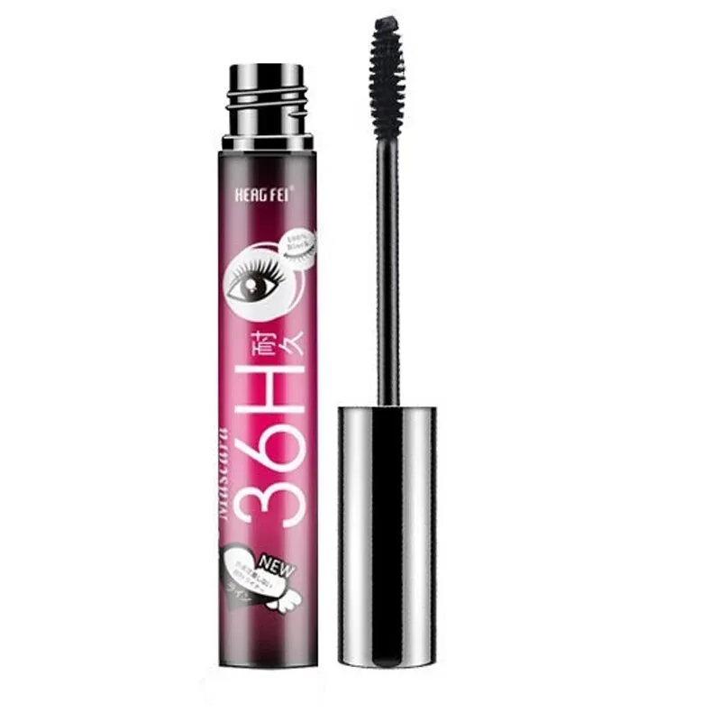 Flytonn- Waterproof Black Mascara Makeup Lengthens Eyelashes Extension Silk Fiber Mascara Non-smudge Anti-sweat Mascara Makeup Cosmetics