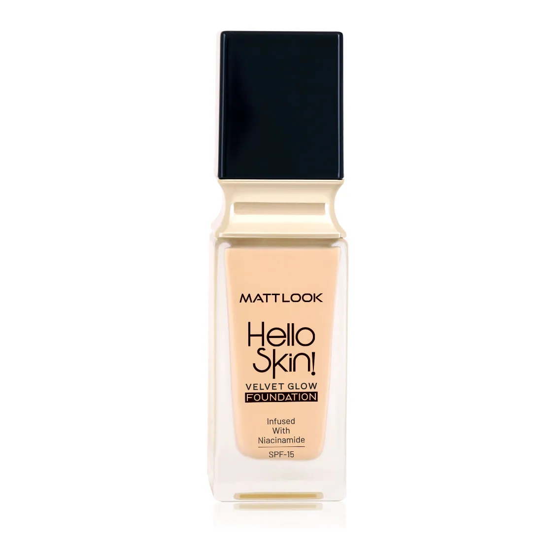 Mattlook Hello Skin Velvet Glow Foundation, Infused with Niacinamide, SPF-15