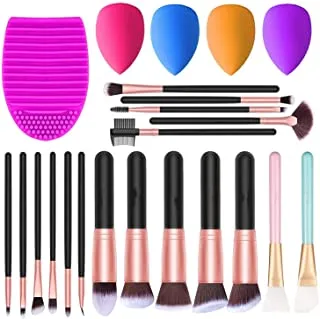 Professional Makeup Brush Set, Beauty Cosmetic Foundation Powder Blush Eyeshadow Blending Highlighter Natural-Synthetic Hair Brushes (25pcs)