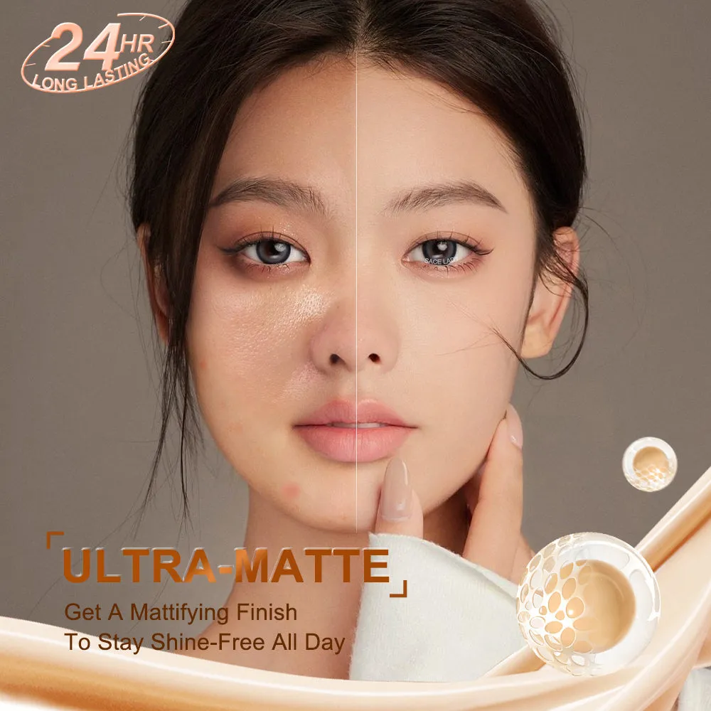 SACE LADY Matte Liquid Foundation – Full Coverage, Waterproof, 24H Lasting, Poreless BB Cream Base