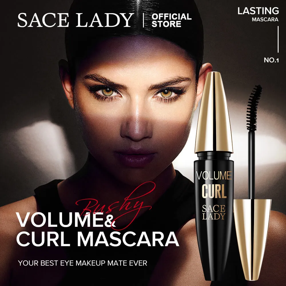 SACE LADY Waterproof Mascara – Lengthening, Curling, Smudge-Proof & Long-Lasting Volume